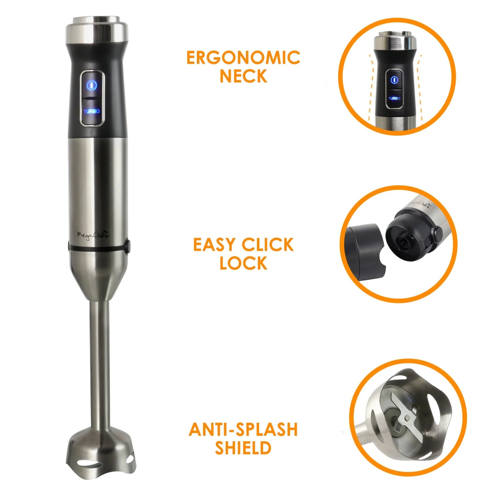 4-in-1 Versatile Immersion Hand Blender with Speed Control & Essential Accessories