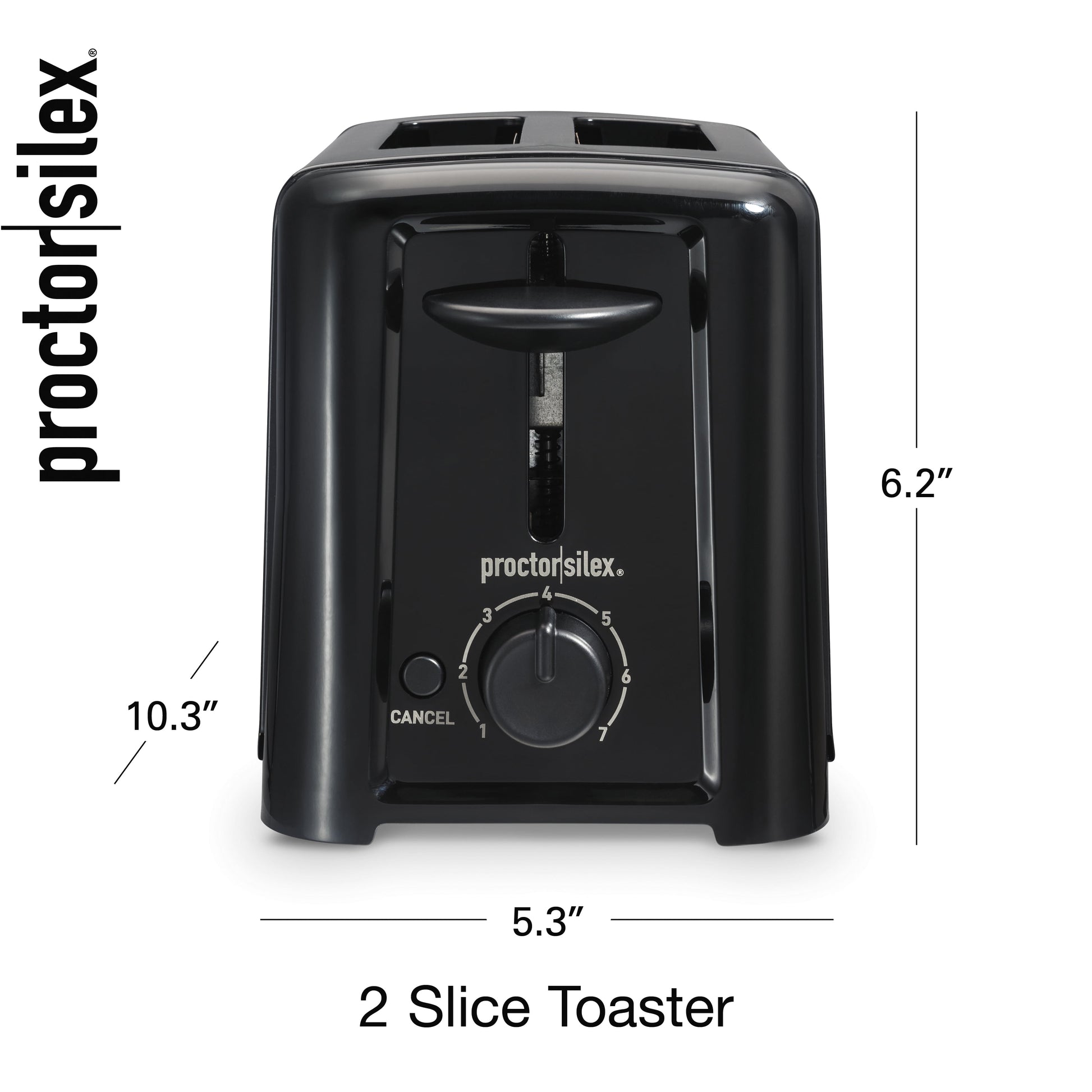 2 Slice Toaster, Auto Shut Off, Compact, Black