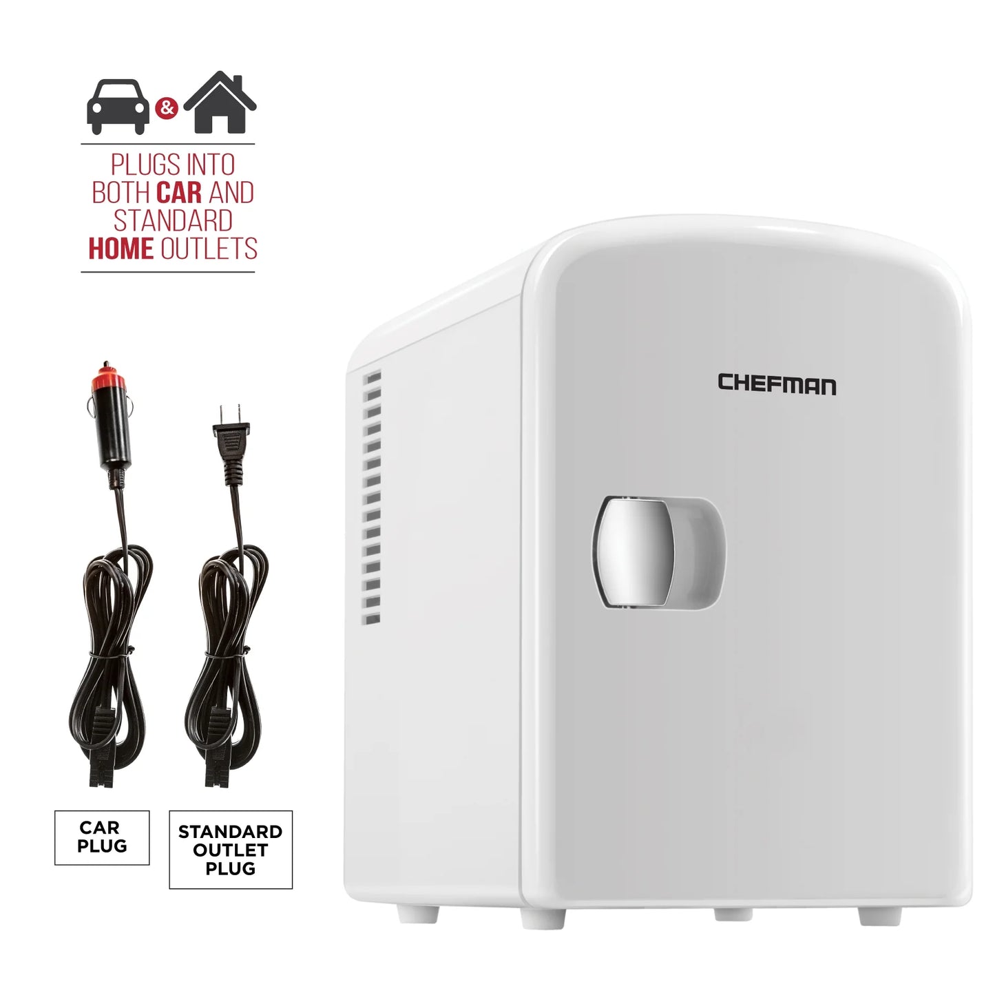 Portable 4L Mini Fridge W/ Heating and Cooling - White, New