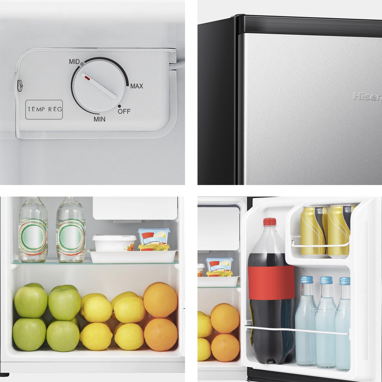 1.6 Cu Ft Single Door Mini Fridge, Silver, Energy Star, 1 Year Warranty, WMS017M6XVE New