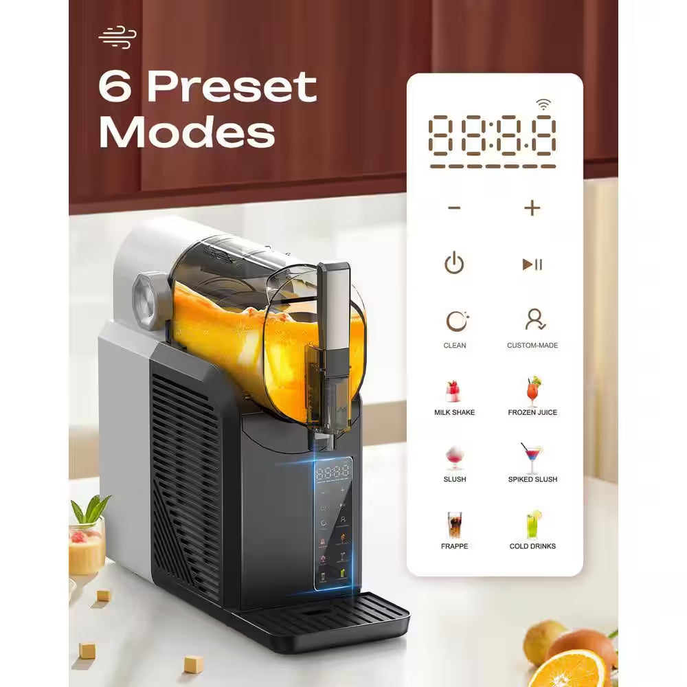 68 Oz. Black Slushy Machine, Self-Cleaning Snow Cone Machine with 6-Preset Programs, 4-Hours Freshness and No Ice Needed