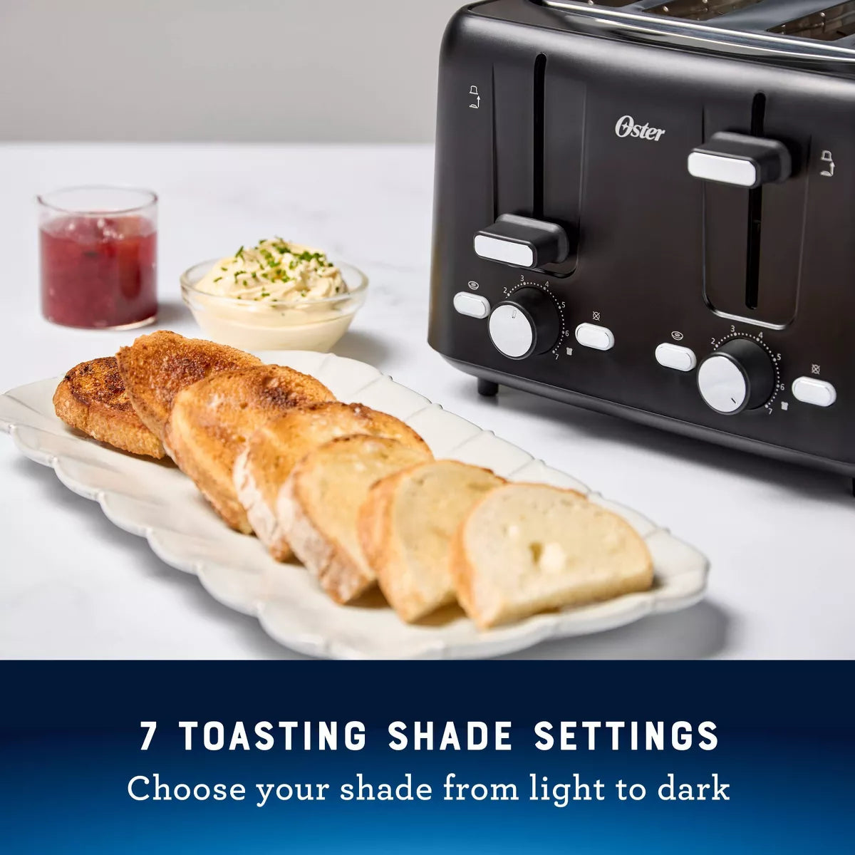Oster 4-Slice Toaster with Extra-Wide Slots Black: Bagel & Bread Toaster, 1560W, Kitchen Aid, Spot Clean