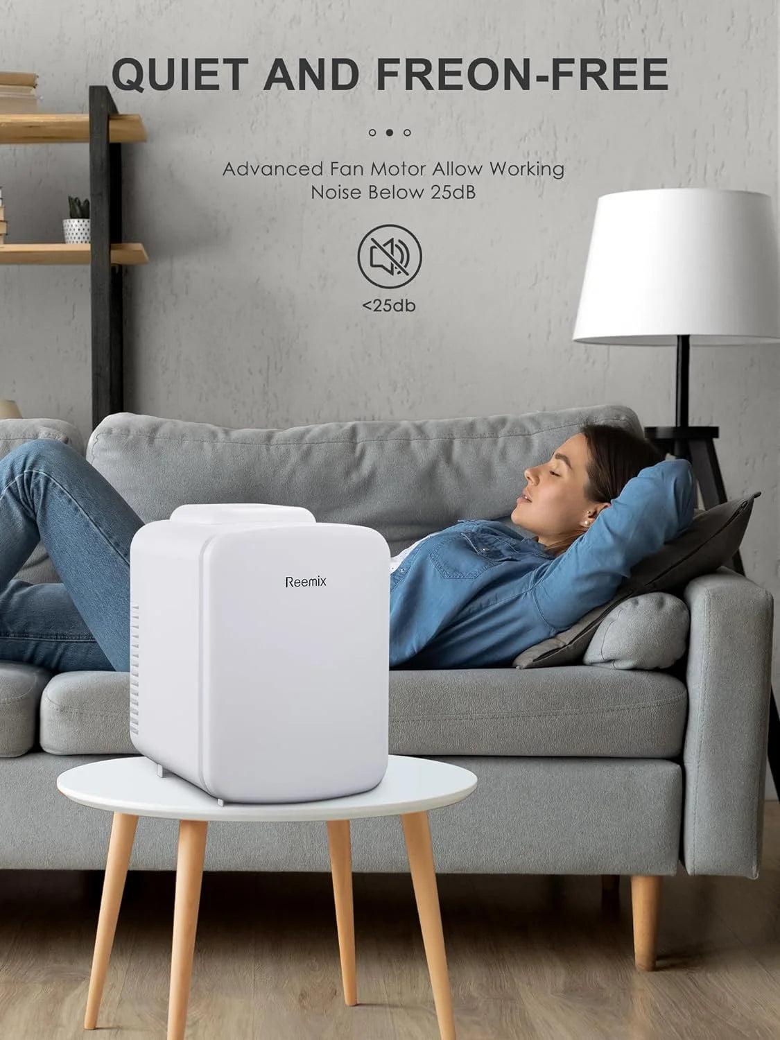 Compact Portable Refrigerator with Shelves - Lightweight 4.53 Lb Design in White