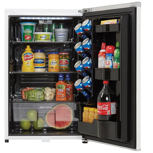 4.4 Cu. Ft. Compact Mini Beverage Refrigerator with Lock - Stylish White Design