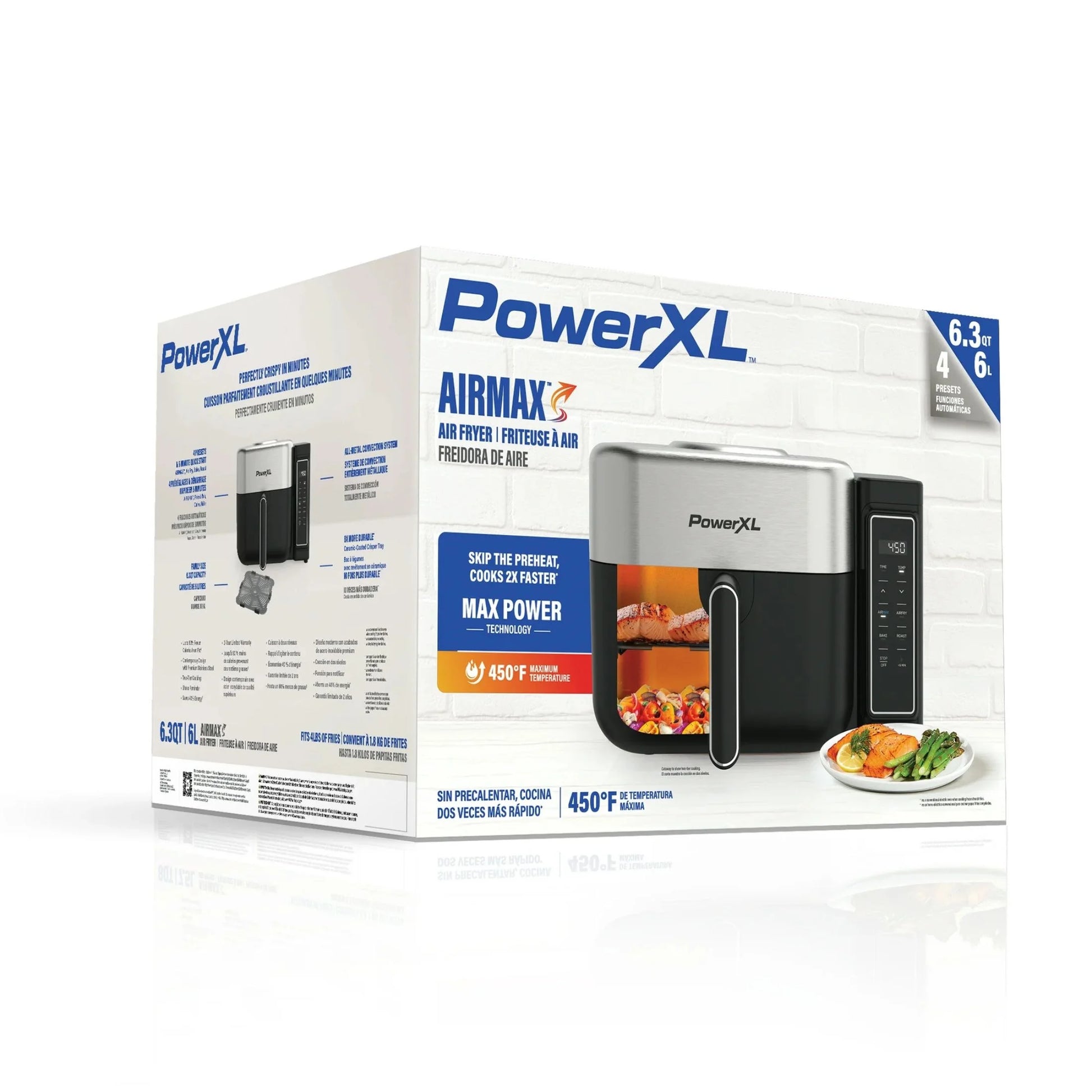 ™ 6.3 Quart AIRMAX™ Air Fryer Oven with 4 Pre-Sets, Two Tier Compact Design