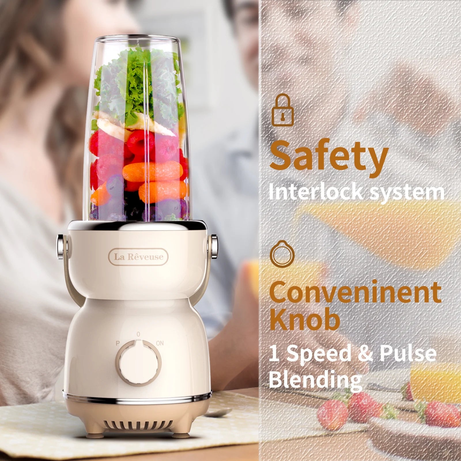 Retro Personal Blender - 300W for Smoothies, Shakes & Sauces with 17oz Cup & 10oz Mug