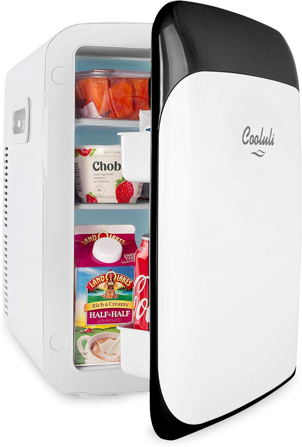 15L Mini Fridge - Portable Cooler & Warmer for Food, Drinks, Skincare & Makeup - Perfect for Bedroom, Office, Car & College Dorm - AC/DC Small Refrigerator (White)