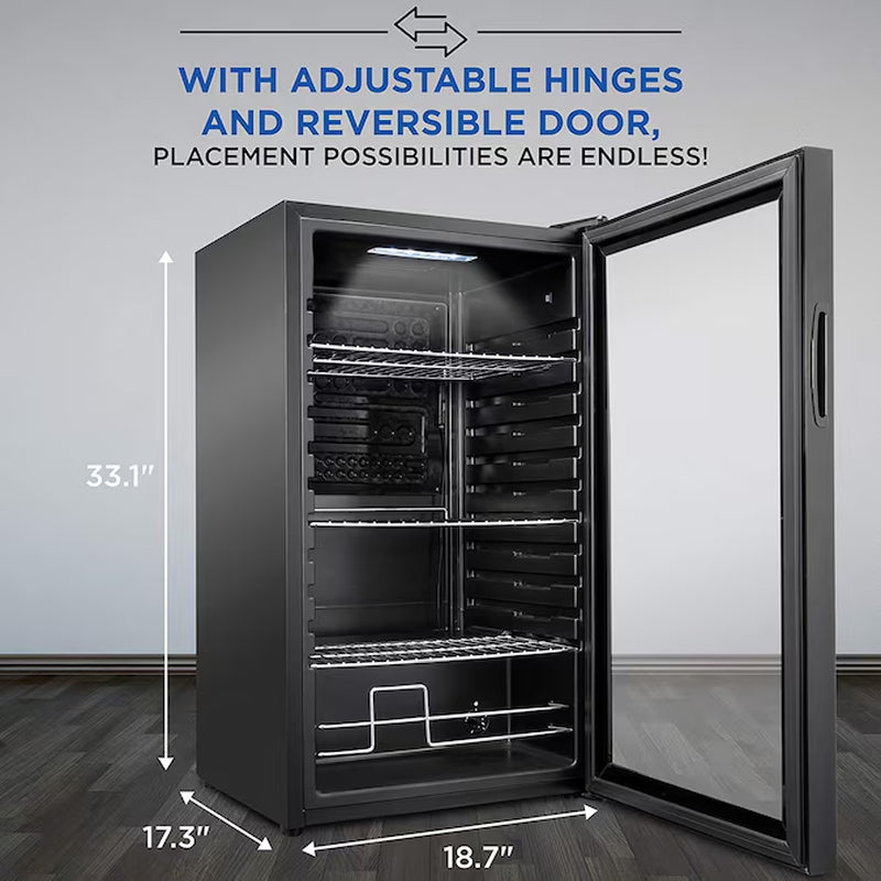 18.7-In W 126 -Can Capacity Black Freestanding Indoor Beverage Refrigerator with Glass Door