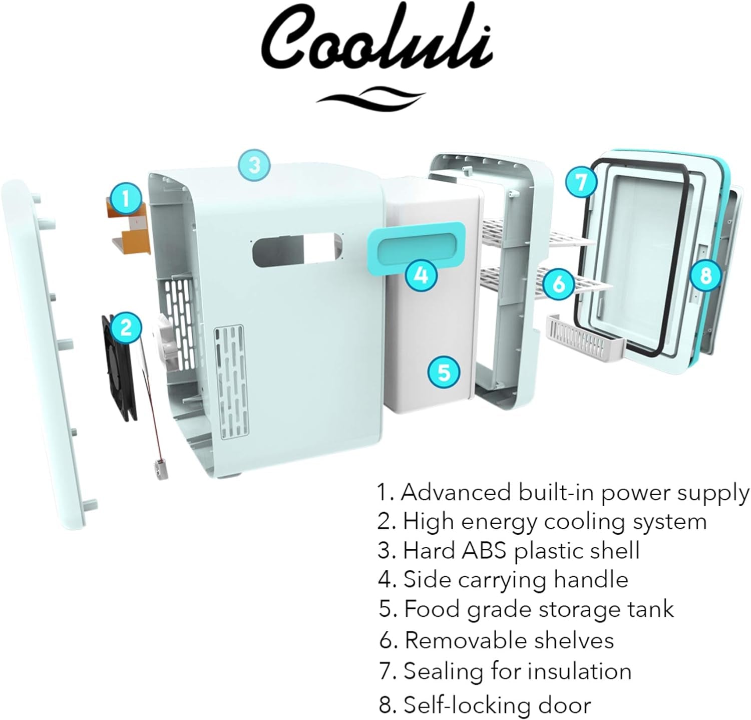 15L Mini Fridge - Portable Cooler & Warmer for Food, Drinks, Skincare & Makeup - Perfect for Bedroom, Office, Car & College Dorm - AC/DC Small Refrigerator (White)