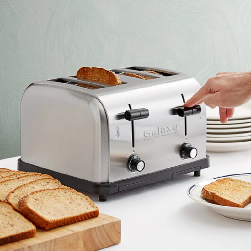 Commercial 4-SLICE TOASTER 1.5 Inch Slots Toasted Bread Bagels Waffles Machine