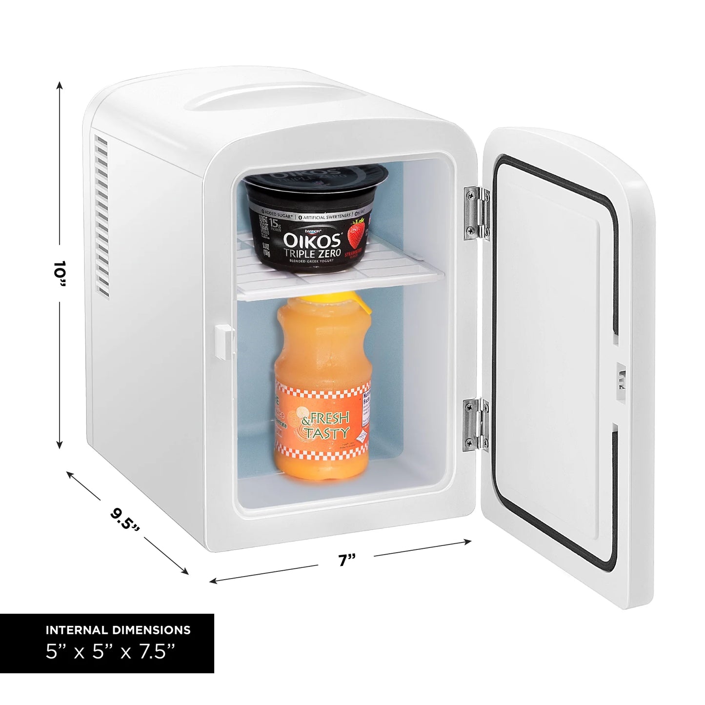 Portable 4L Mini Fridge W/ Heating and Cooling - White, New