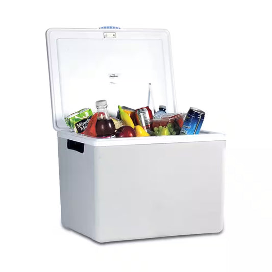 12V Electric Cooler/Warmer, 34L (36 Qt.) Thermoelectric Car Fridge, Two-Way Design, Gray