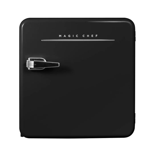 1.6 Cu. Ft. Retro Mini Fridge with LED Light, Black, 34 Lbs