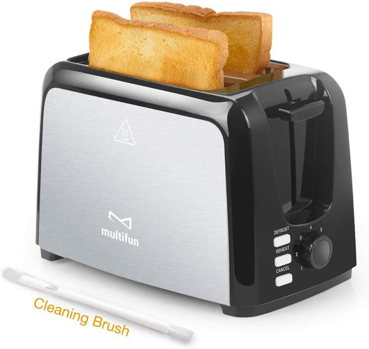 Stainless Steel 2-Slice Toaster with Extra Wide Slots, 7 Shade Settings, and Removable Crumb Tray - Perfect for Bagels and More!