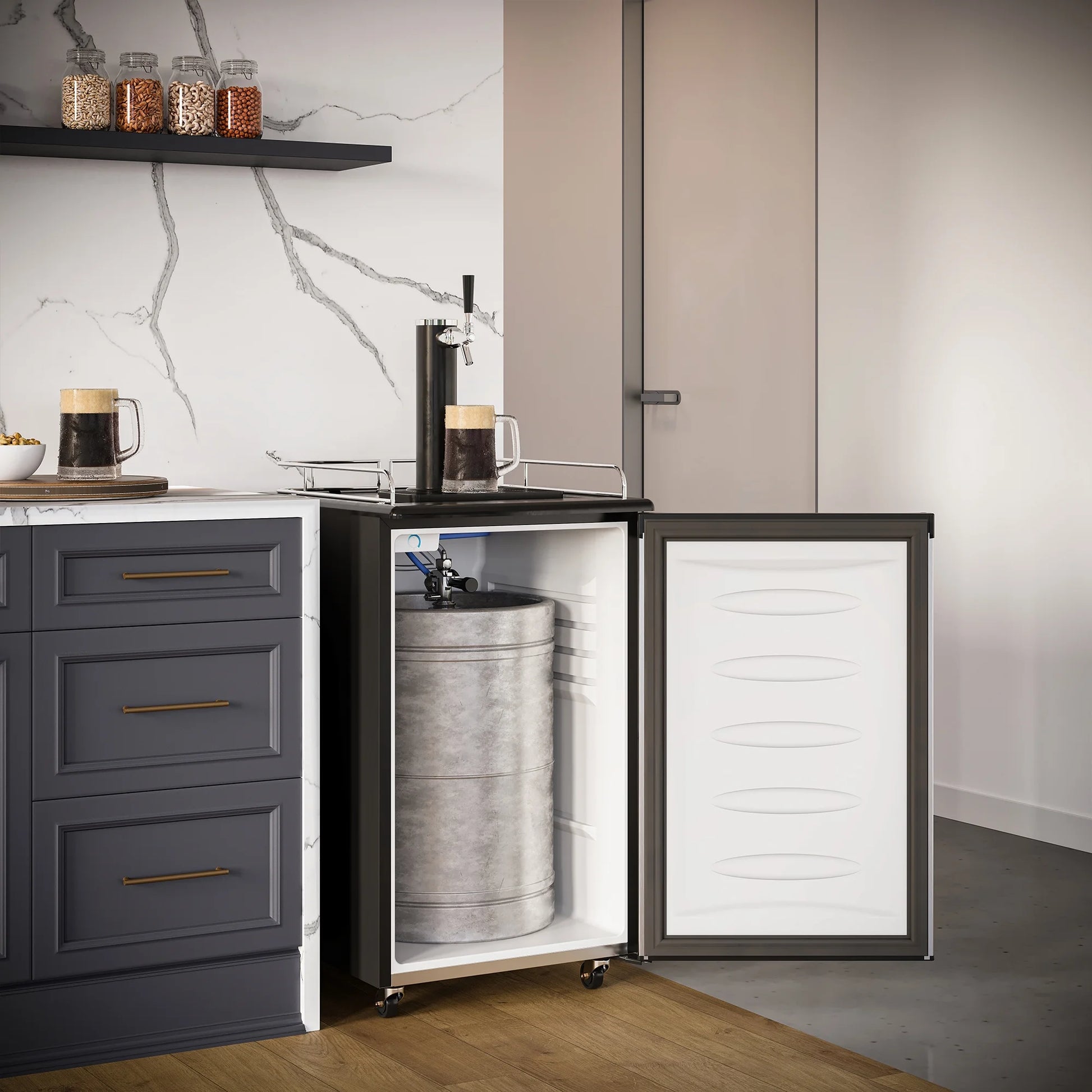 5.4 Cu. Ft. Stainless Steel Single Tap Keg Cooler - Perfect for Home Entertaining!