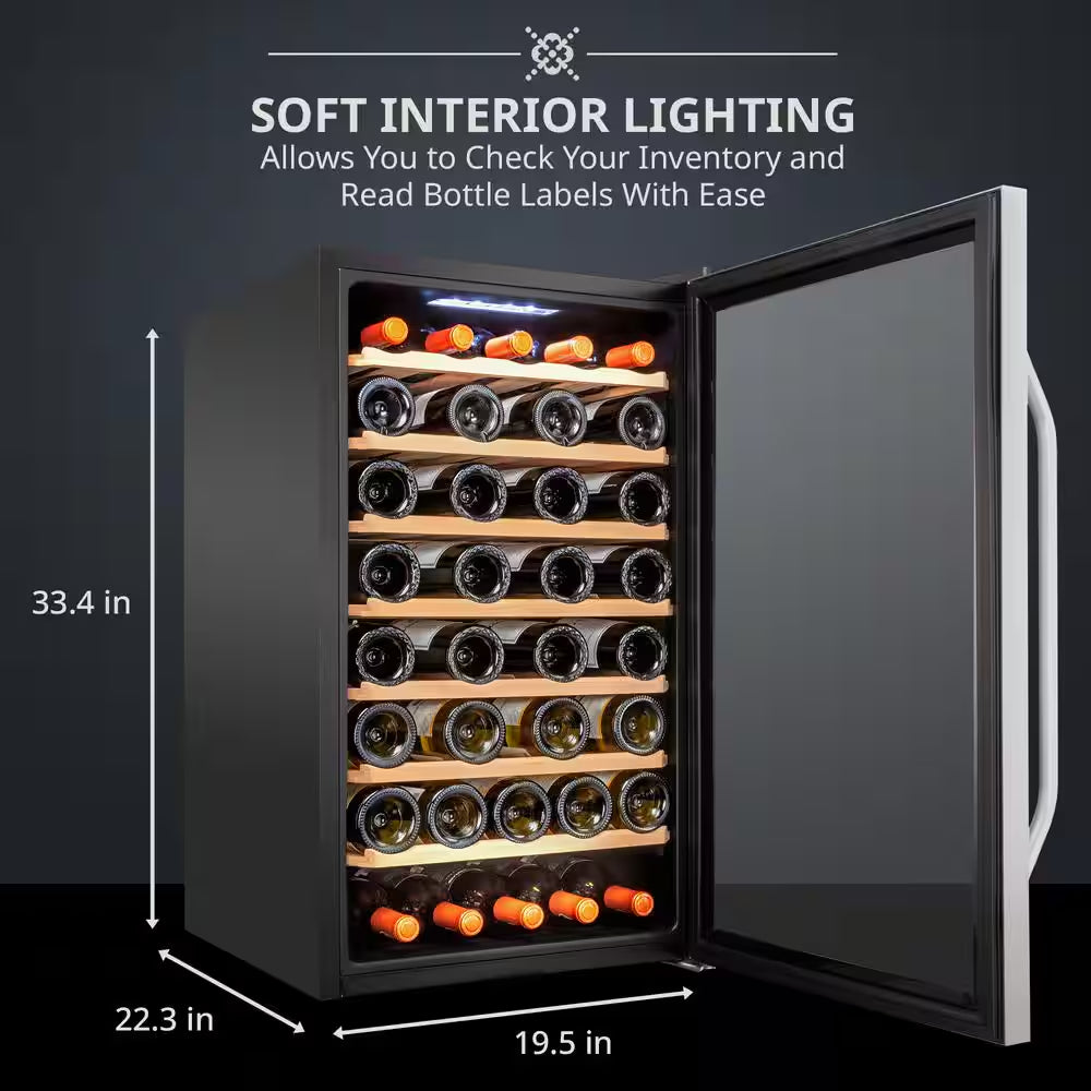 Wine Fridge, Large Freestanding Wine Cooler Refrigerator, 51 Bottles