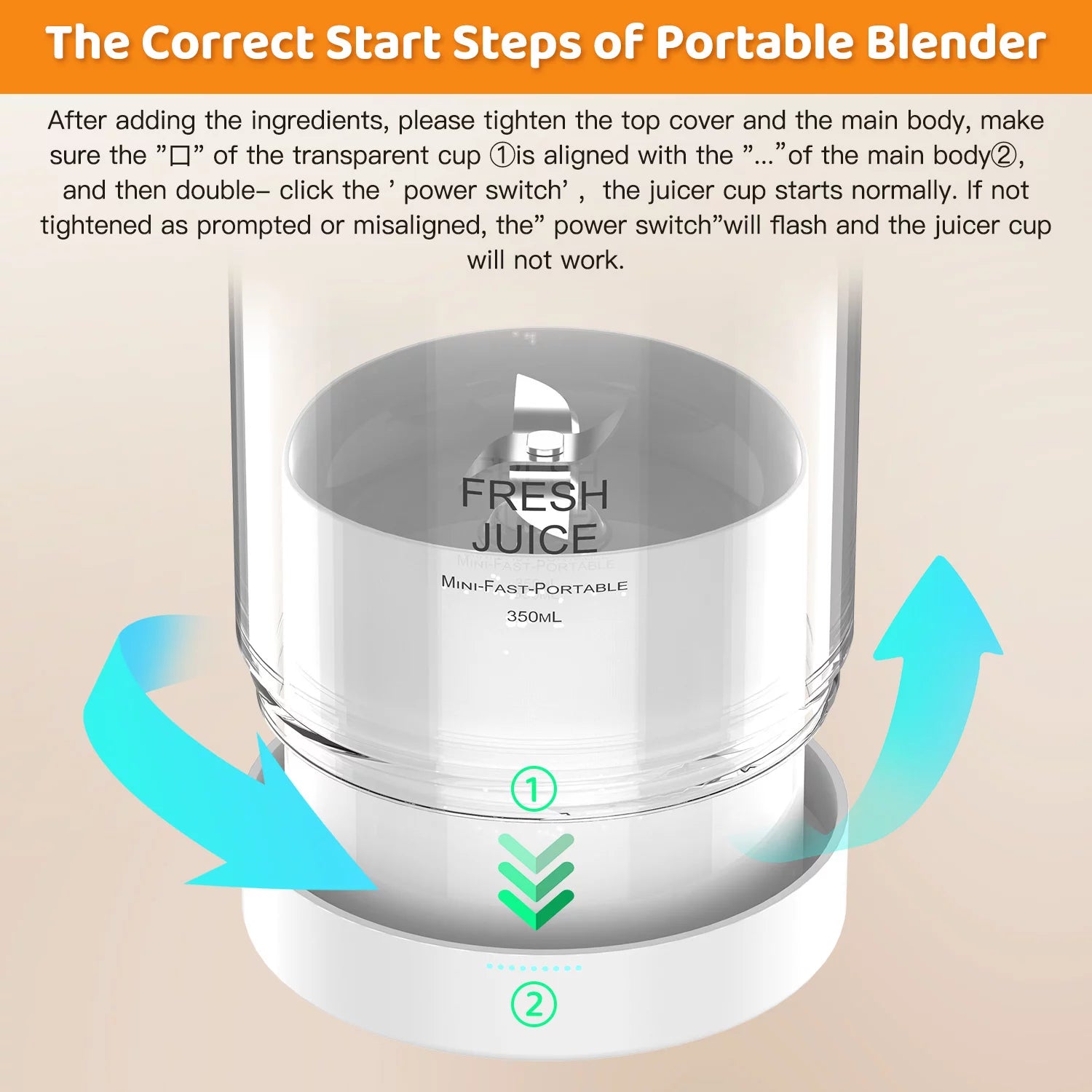 350ml Portable Electric Blender - Perfect for Smoothies and Shakes on the Go!