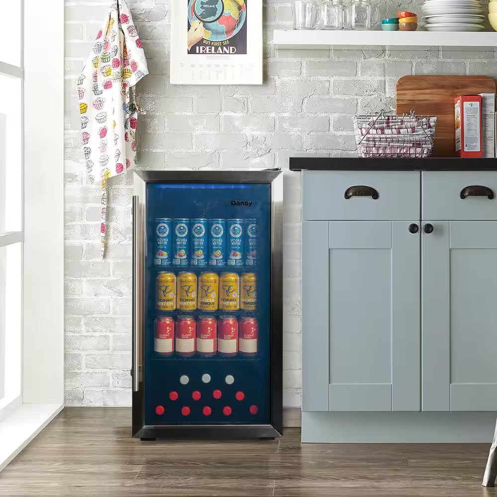 Designer 17.5 In. Wide 117-Can Free-Standing Beverage Cooler