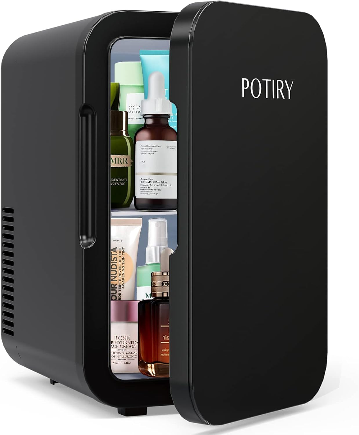 Mini Fridge, 6 Liter AC/DC Portable Thermoelectric Cooler and Warmer Mini Fridge for Bedroom Car Home Travel Mini Refrigerator for Skin Care Foods Medications