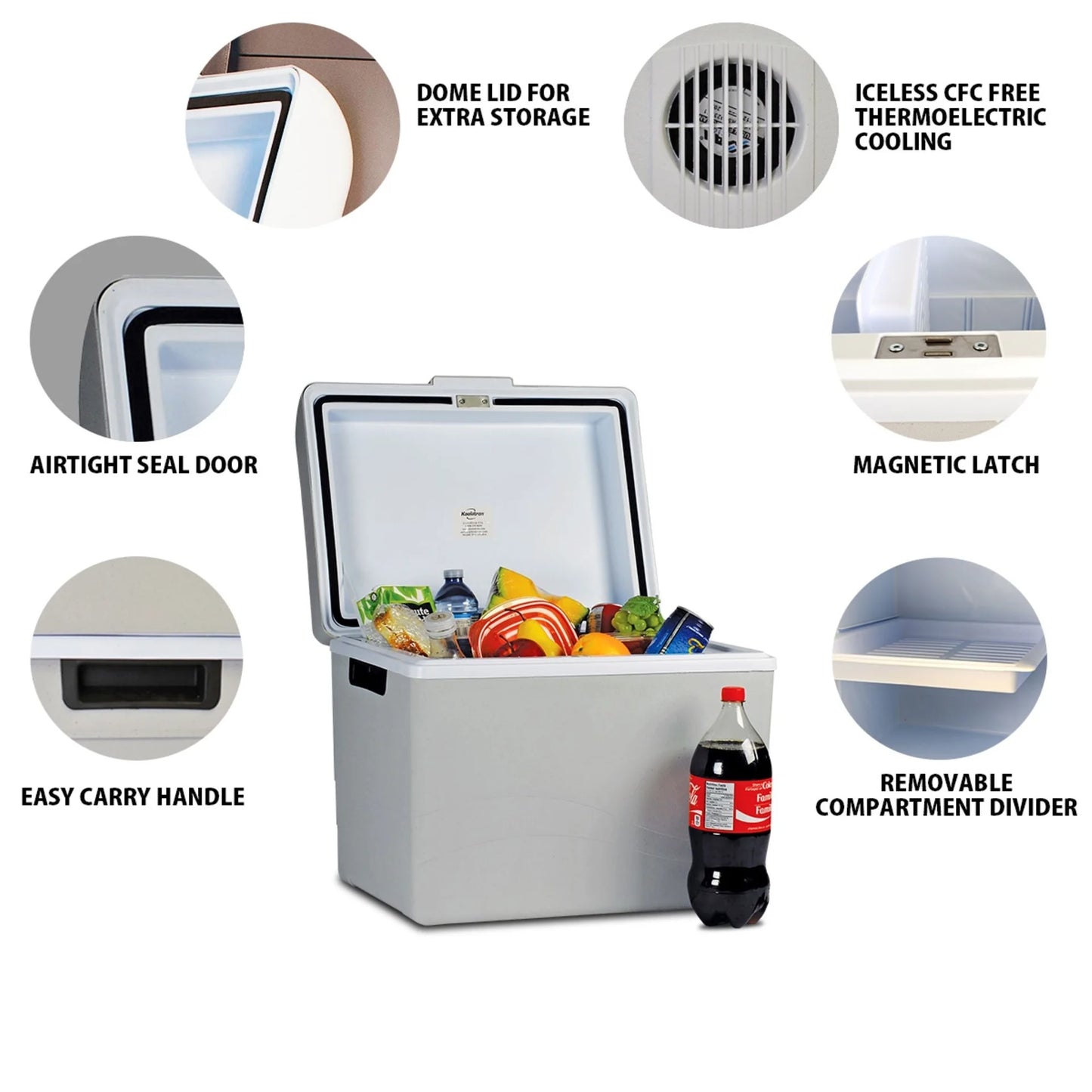 12V 42L Electric Cooler/Warmer - Versatile Two-Way Design in Sleek Gray