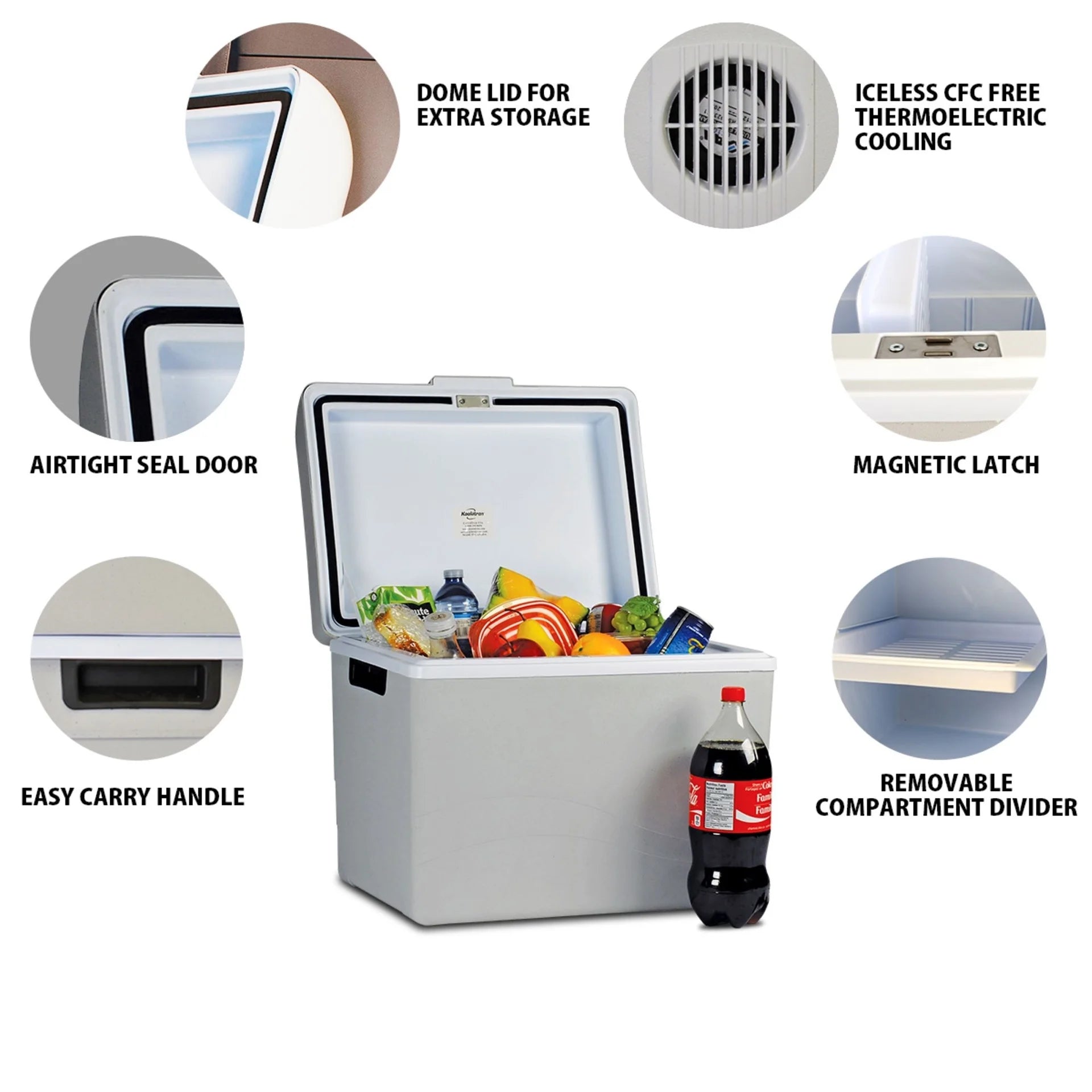 12V 42L Electric Cooler/Warmer - Versatile Two-Way Design in Sleek Gray