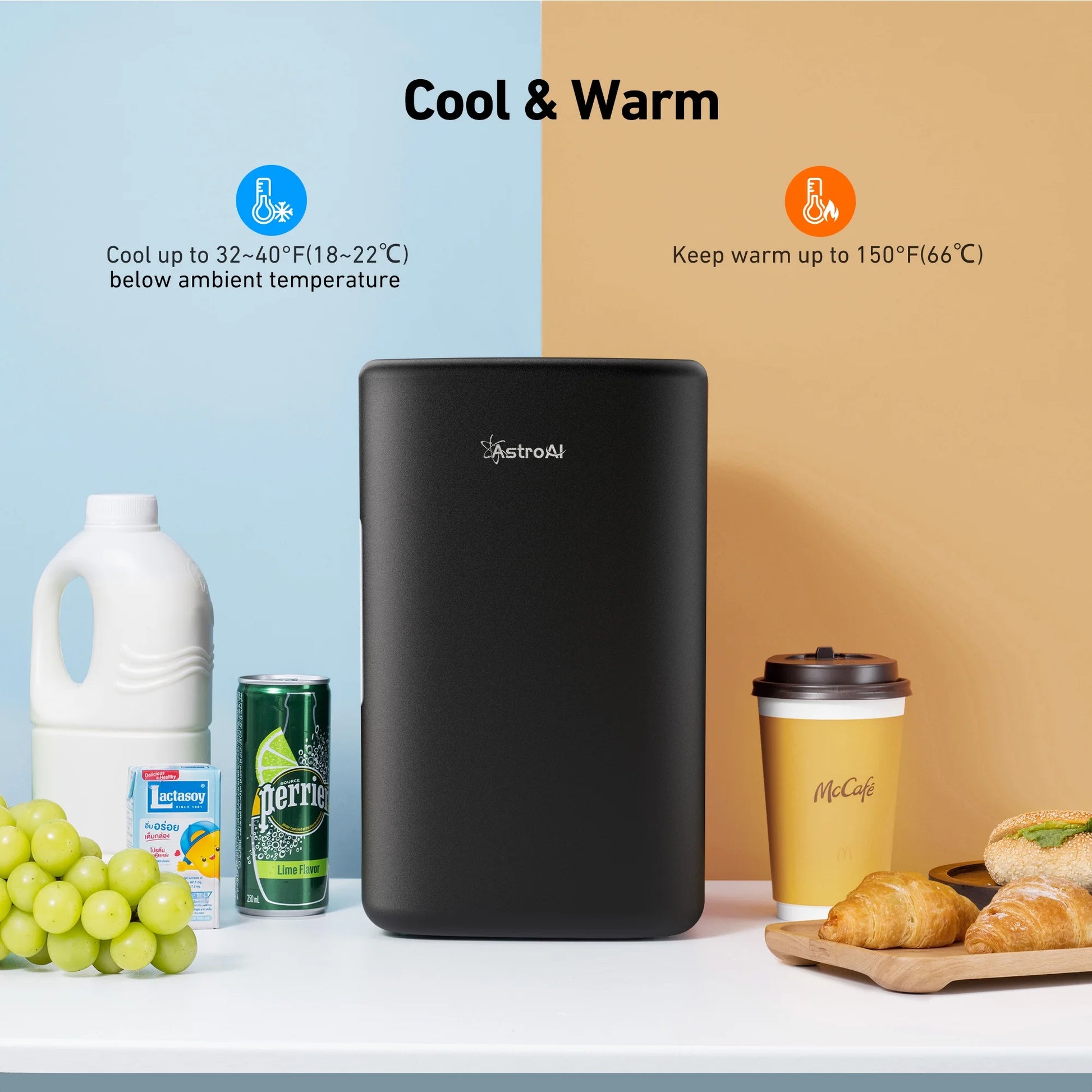 Mini Fridge, Compact Refrigerator, Makeup Skincare Fridge 6L 8 Cans Portable Personal Cooler One Door, for Home, Car, Black, for Gifts