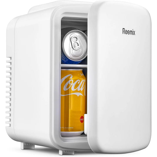 Compact Portable Refrigerator with Shelves - Lightweight 4.53 Lb Design in White