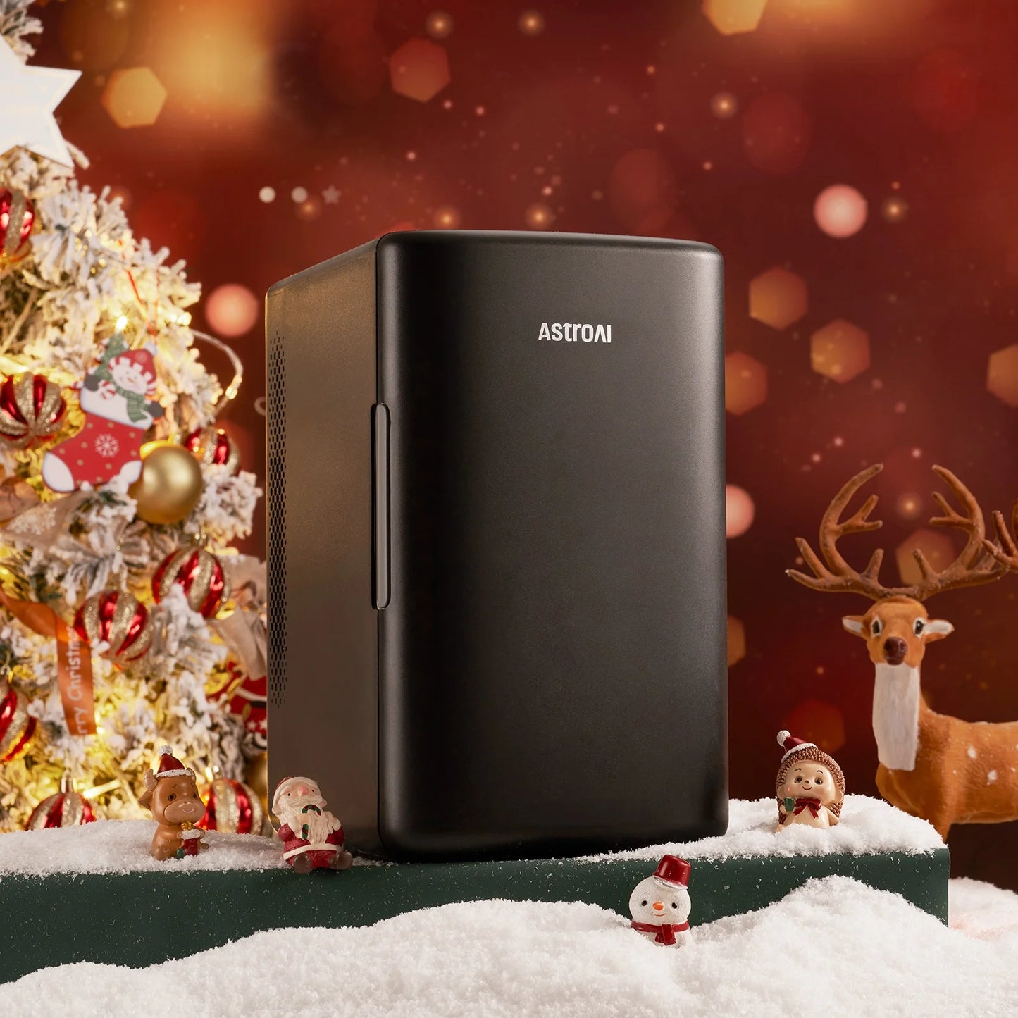 Mini Fridge, Compact Refrigerator, Makeup Skincare Fridge 6L 8 Cans Portable Personal Cooler One Door, for Home, Car, Black, for Gifts