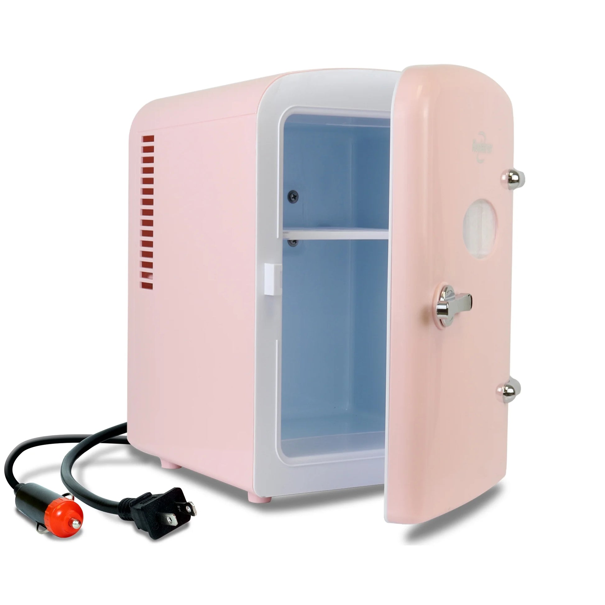 4L Retro Mini Fridge - Stylish Pink 12V DC & 110V Cooler for 6 Cans