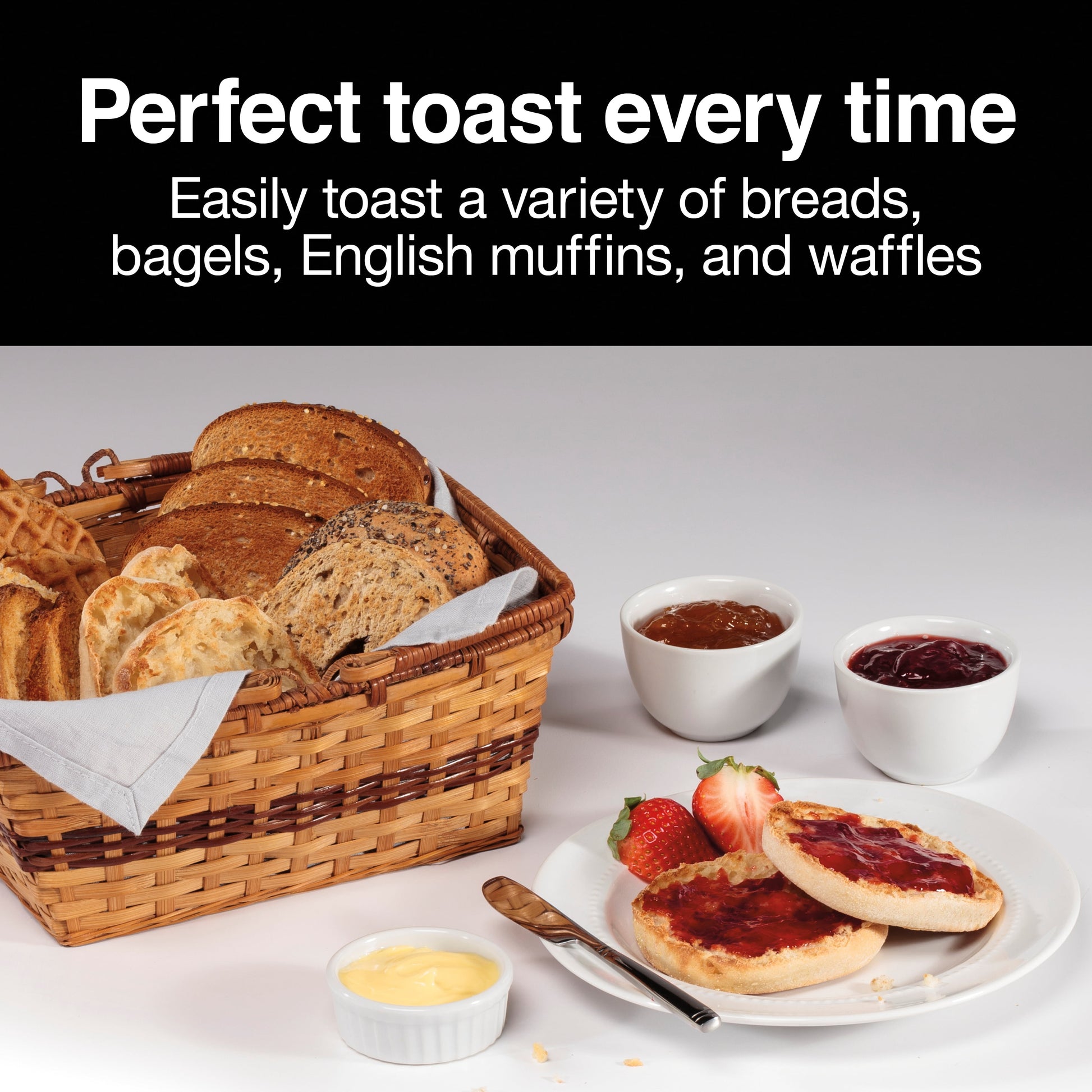 2 Slice Toaster, Auto Shut Off, Compact, Black