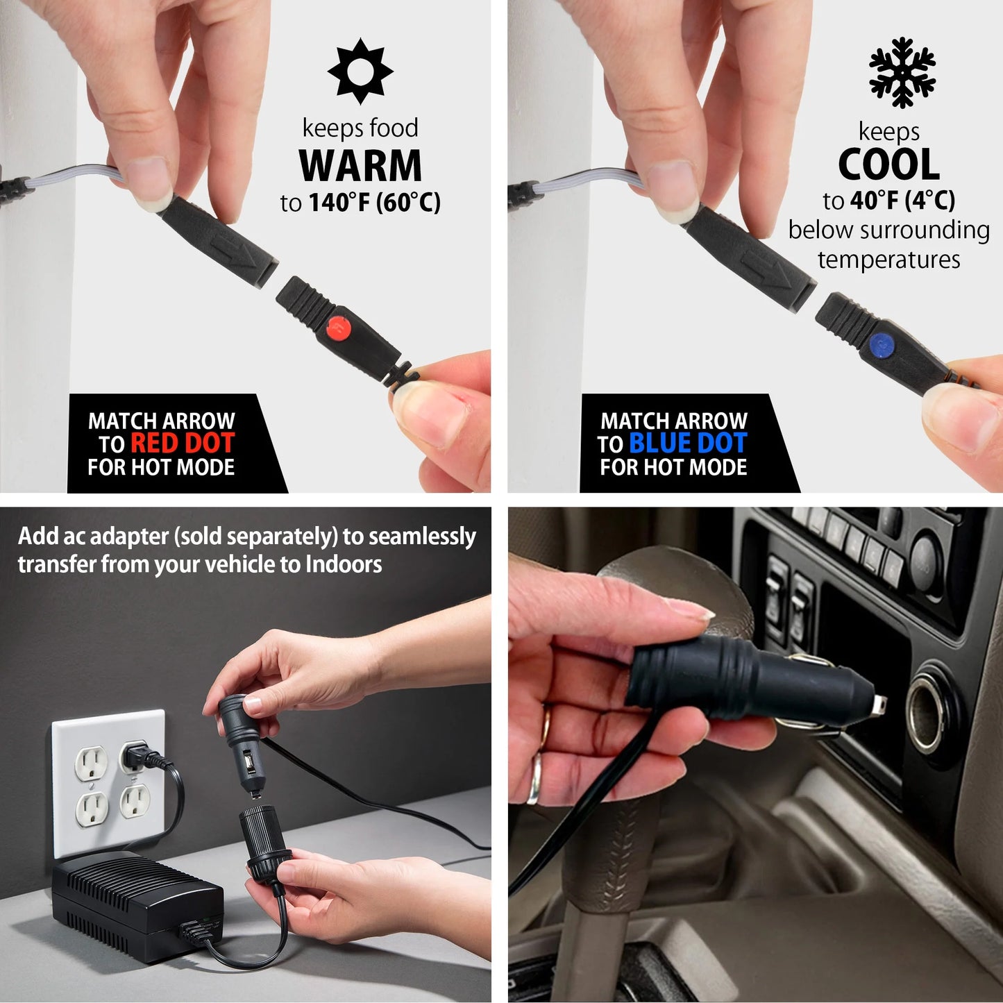 12V 42L Electric Cooler/Warmer - Versatile Two-Way Design in Sleek Gray