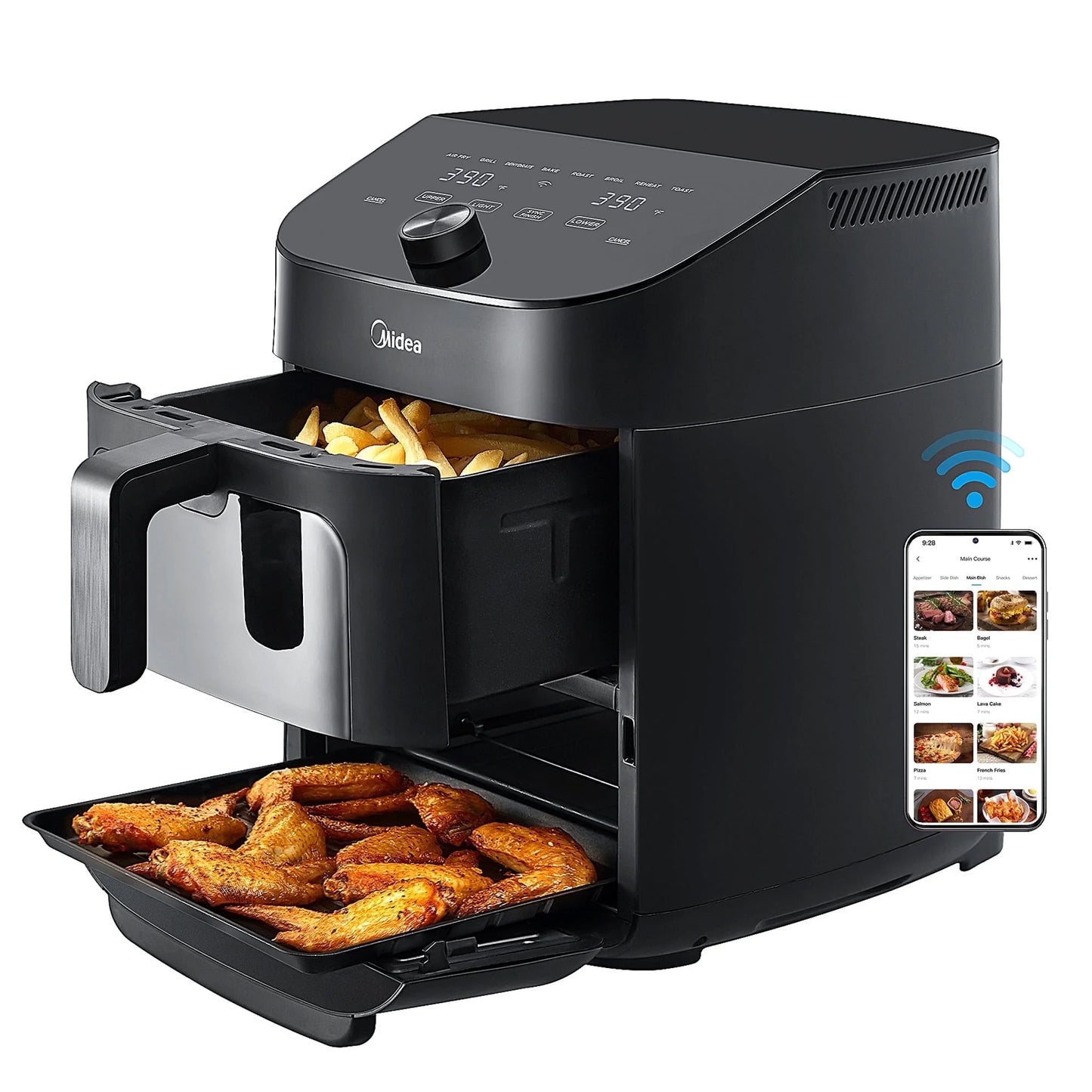 11 Quart 8-In-1 Two-Zone Air Fryer Oven with Sync Finish Cooking