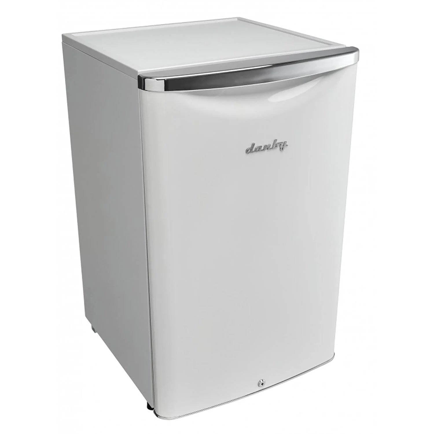 4.4 Cu. Ft. Compact Mini Beverage Refrigerator with Lock - Stylish White Design