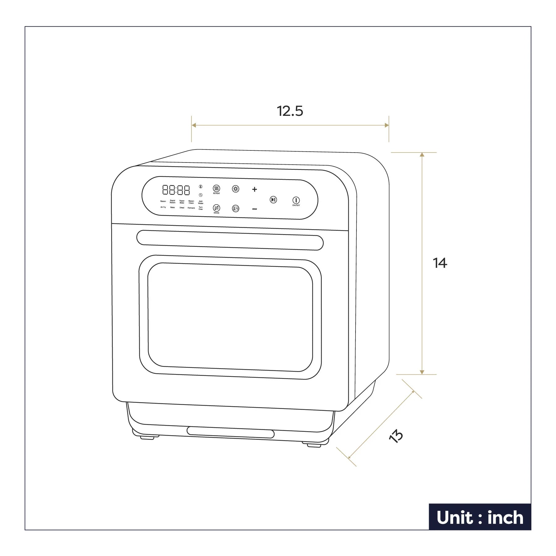 Ciarra Nosh Oven | 8-In-1 Steam Oven with Air Fryer | Ivory Mist