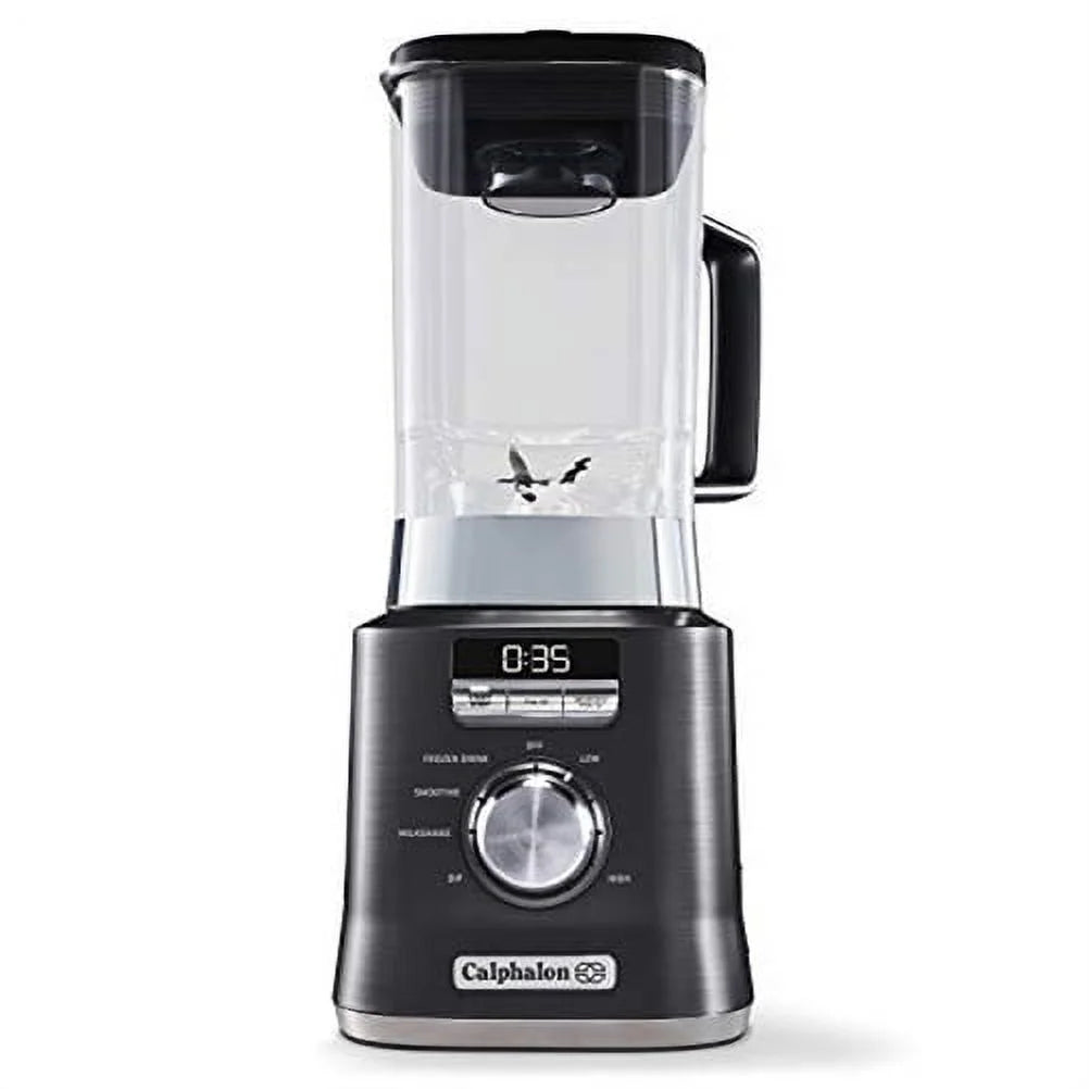 Auto-Speed 2-Liter Blender with Blend-N-Go Smoothie Cup - Sleek Dark Stainless Steel Design