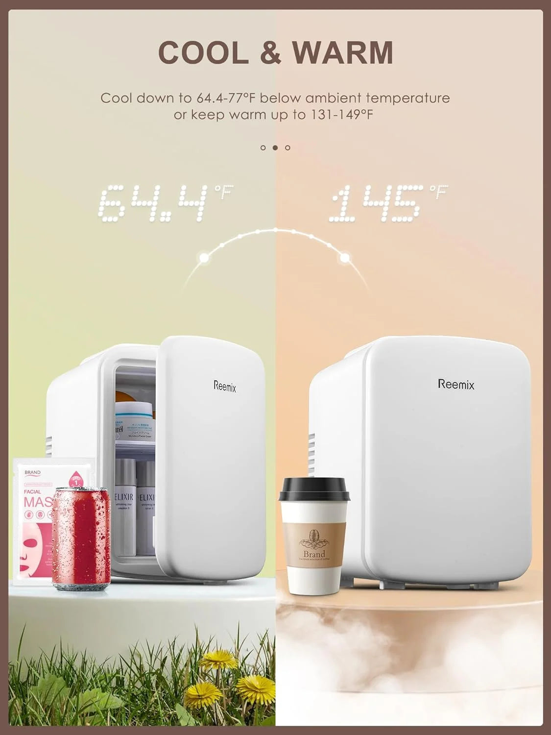 Compact Portable Refrigerator with Shelves - Lightweight 4.53 Lb Design in White