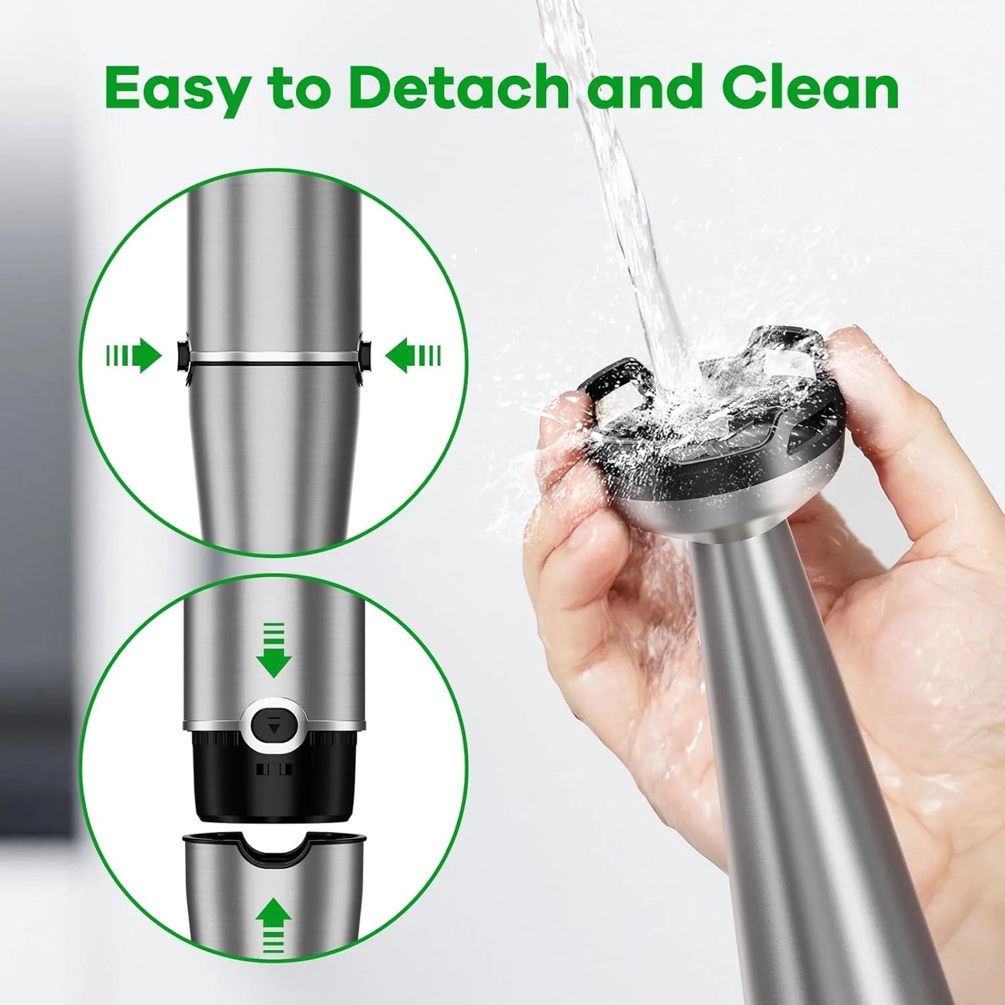 Powerful 1100W Immersion Blender - 5-in-1 Handheld Stick Blender with Variable Speed, Chopper, Whisk, and Frother for Smoothies, Soups, and Baby Food