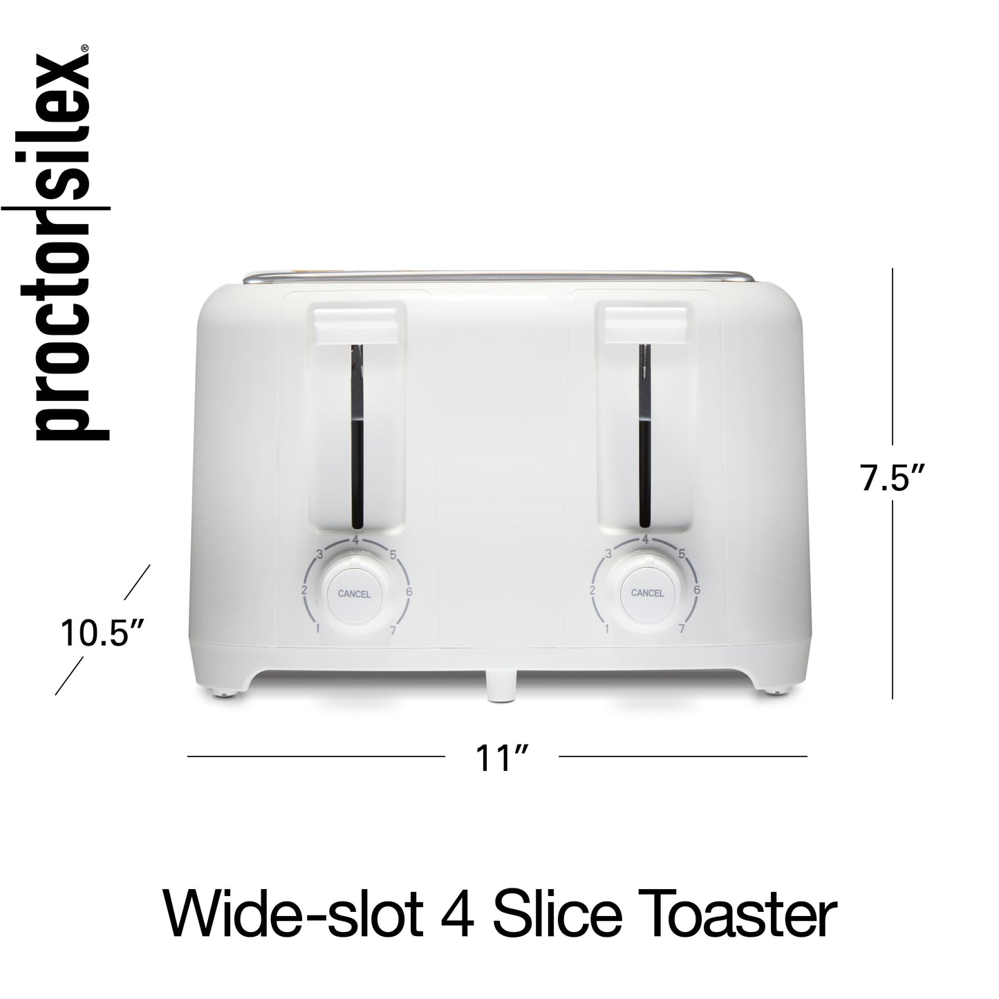 4 Slice Toaster, Wide-Slots, White 24214PS