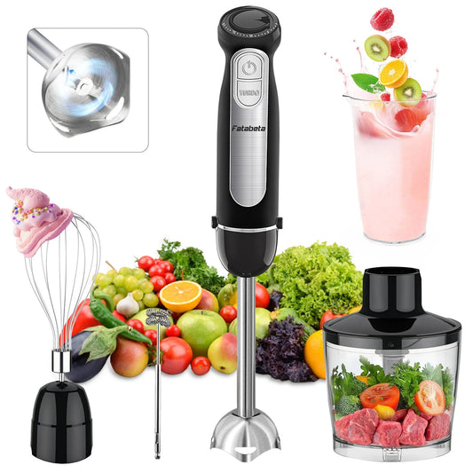1100W 21-Speed Immersion Blender with Turbo Mode - Versatile 5-in-1 Hand Blender for Smoothies, Baby Food, Soups, and Purees - Sleek Black Design