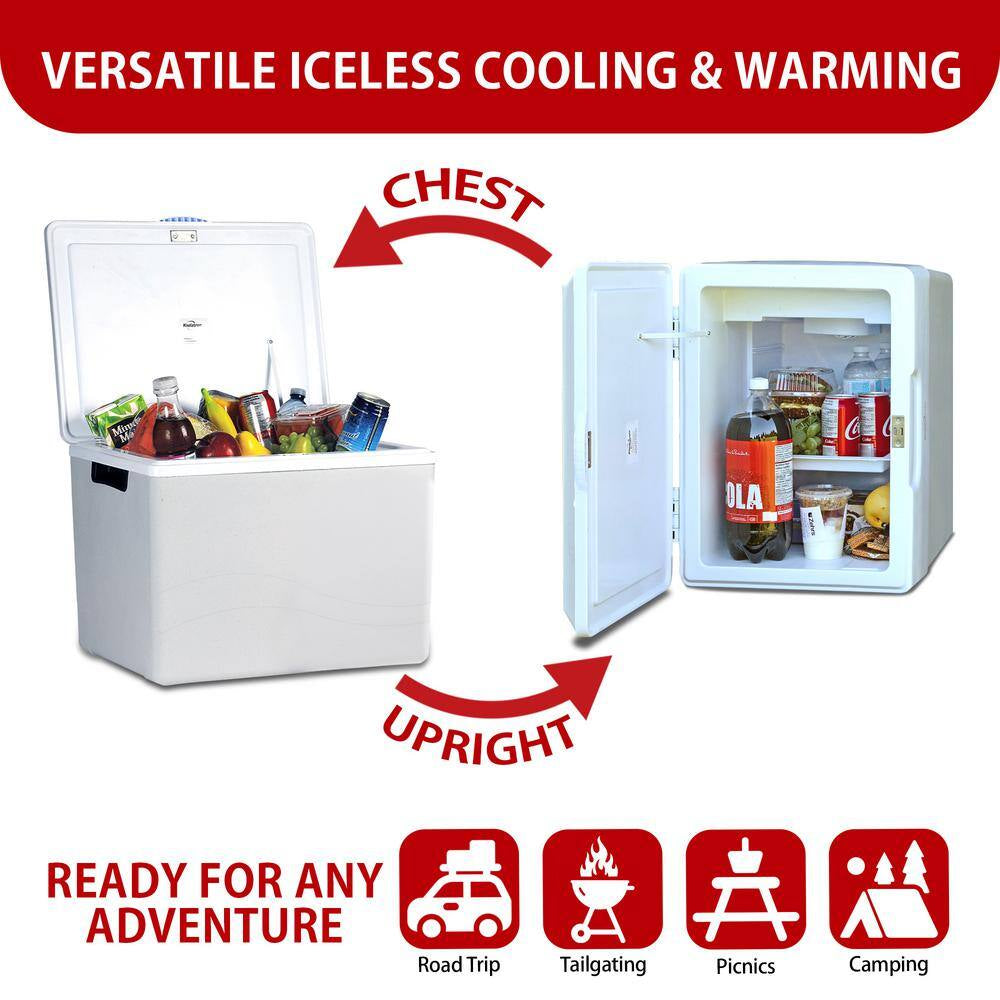 12V Electric Cooler/Warmer, 34L (36 Qt.) Thermoelectric Car Fridge, Two-Way Design, Gray