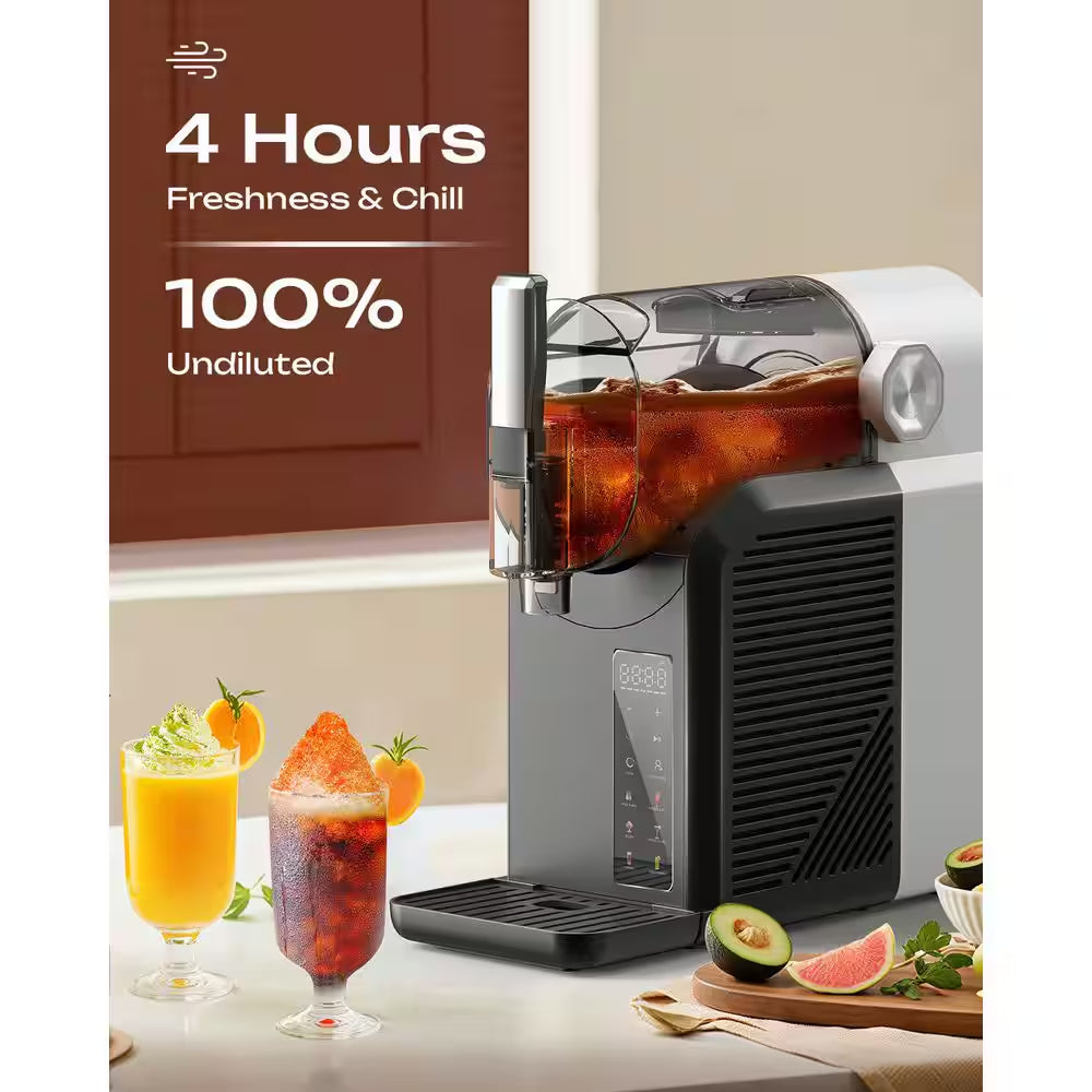 68 Oz. Black Slushy Machine, Self-Cleaning Snow Cone Machine with 6-Preset Programs, 4-Hours Freshness and No Ice Needed
