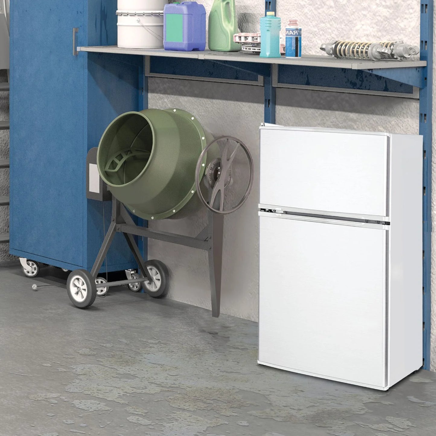 3.1 Cu. Ft. Compact Refrigerator/Freezer - White, Perfect for Small Spaces!